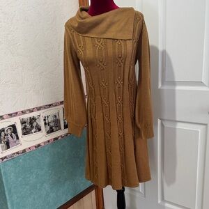 NWOT Cozy Brown Sweater Dress